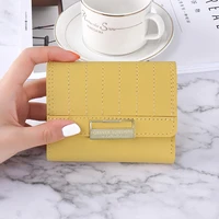 short women wallets pu leather mini lady coin purse pocket solid color female wallet girl purse brand designer women money clip