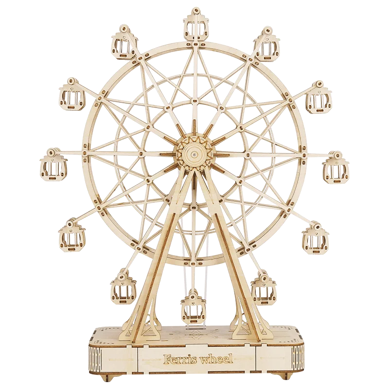 

Music box music box Ferris wheel model carousel diy handmade wooden ornaments gift toy girl