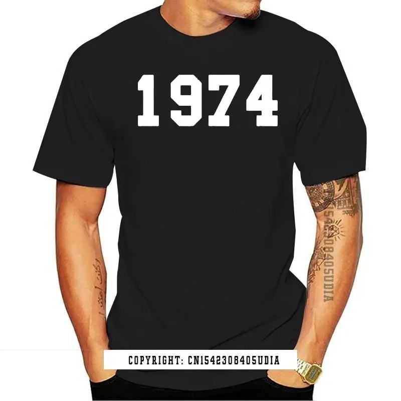 

1974 College Mens 40th Birthday Present / T-Shirt - 10 Colours Mans Unique S T Shirt 3d Print Tops T Shirt Rife Print