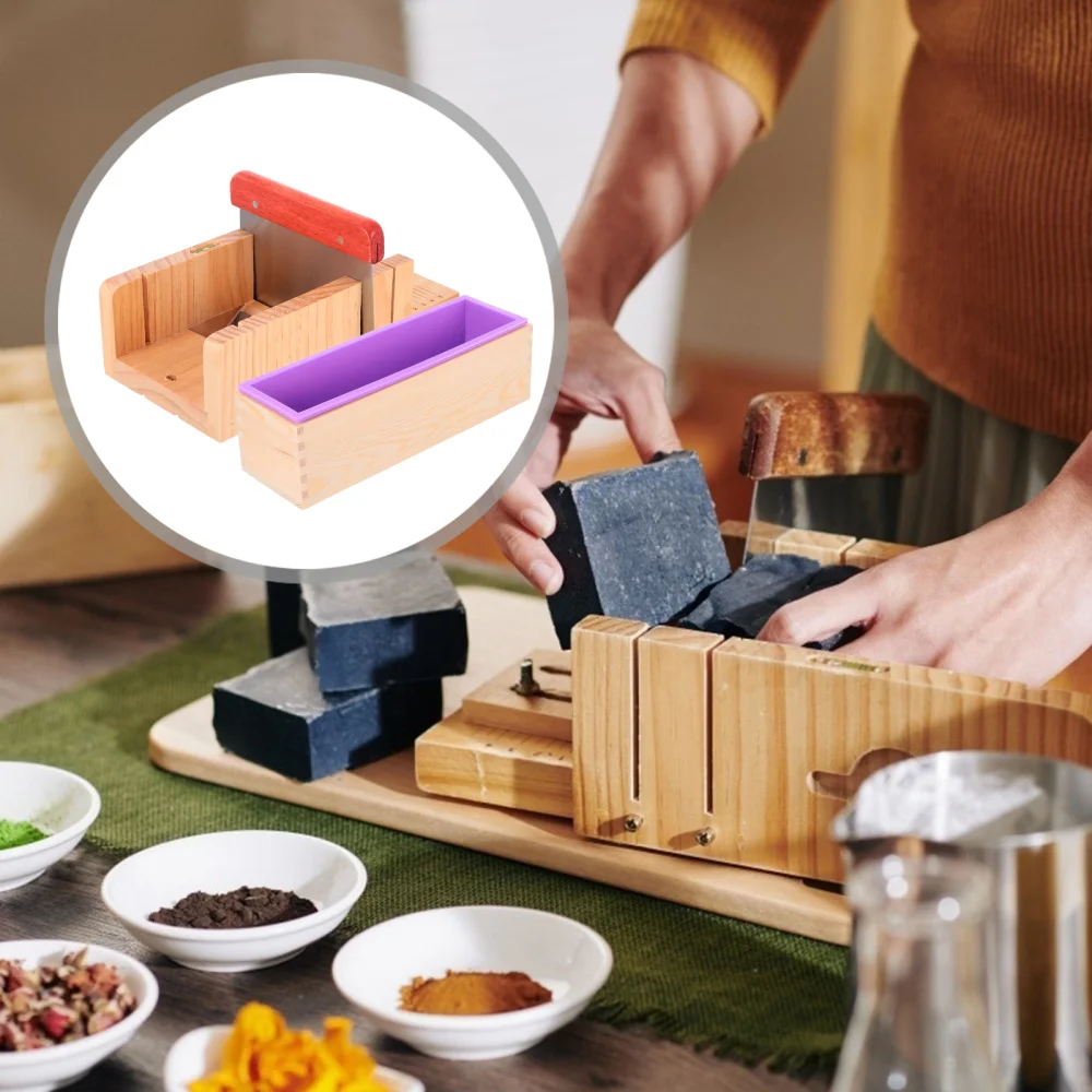 

1 Set Multi-functional Soap Cutter Wooden Soap Cutter Box Set Portable Toast Mold
