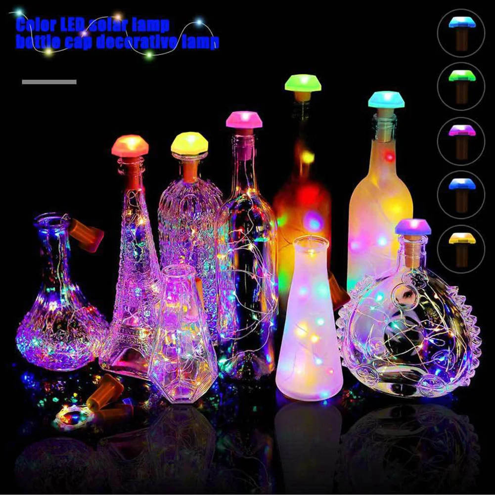 Новый 6шт Домашняя Вечеринка Волшебный Медный Проволочный Декор Сад Водонепроницаемый Светодиодный Светильник на Солнечной Батарее на Открытом Воздухе Красочная Солнечная Лампа в Бутылке.