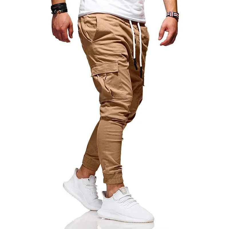 

Men's new casual pants solid color versatile men's sports overalls