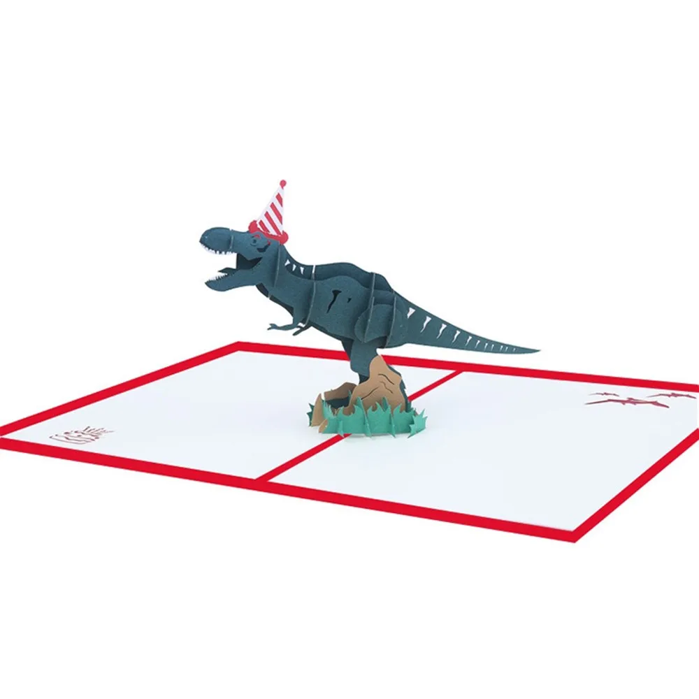 3D ручной работы Прохладный носить Рождество шляпа тираннозавр рекс бумага с