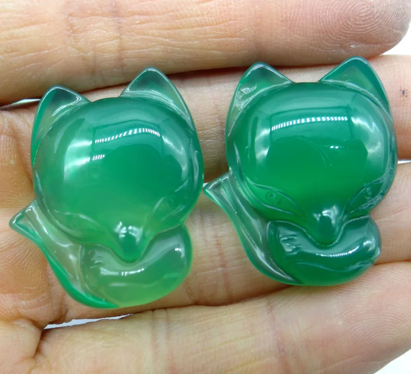 Натуральный камень бирюзовые кварцевые кристаллы халцедон Агаты лиса подвеска