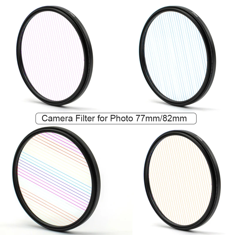 

Camera Filter for Photo 77mm/82mm Rainbow Blue Brushed Widescreen Movie Special Effects Filter for SLR Camera Accessories