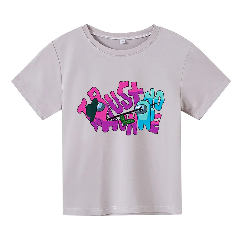 

New game among us children fun summer tops cartoon t-shirt impostor graphics short sleeve hip hop unisex kids