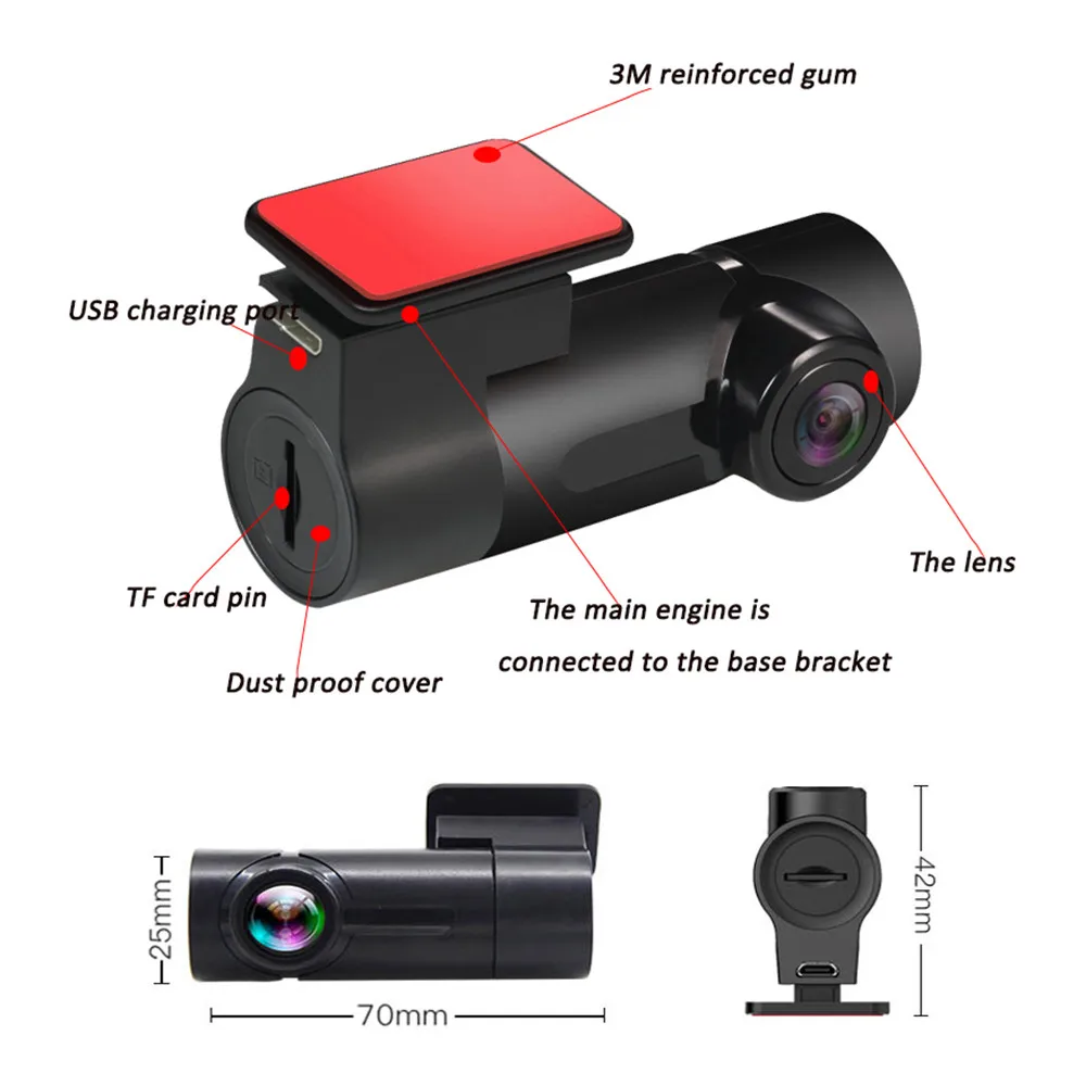 Dash Cam 1080P Скорость и координаты Wi Fi Автомобильный видеорегистратор Камера мини