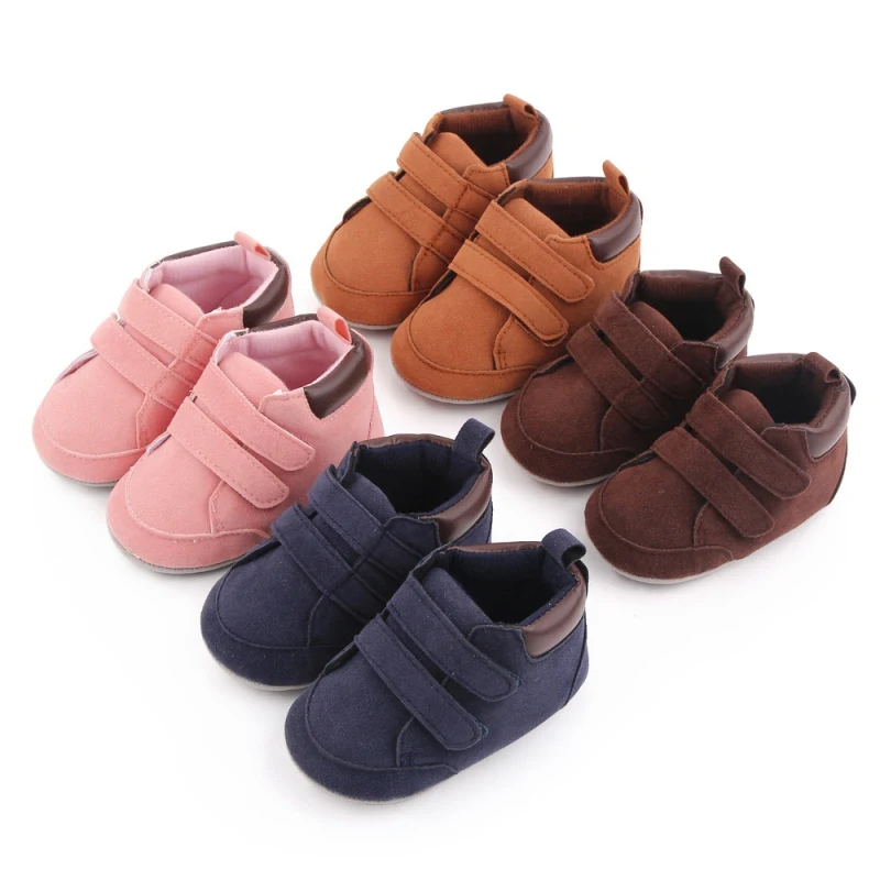 

Autumn Newborn Baby Boy Girl Shoes Classic Causal Sneaker High-top Retro Leather Anti-slip Shoes