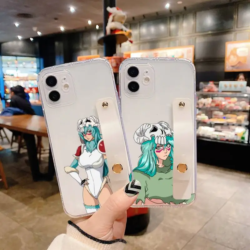 

Nelliel bleach Phone Case Wrist Strap For iPhone 7 8 11 12 X XS XR MINI Pro Max Plus Hand Band Transparent Clear coque shell