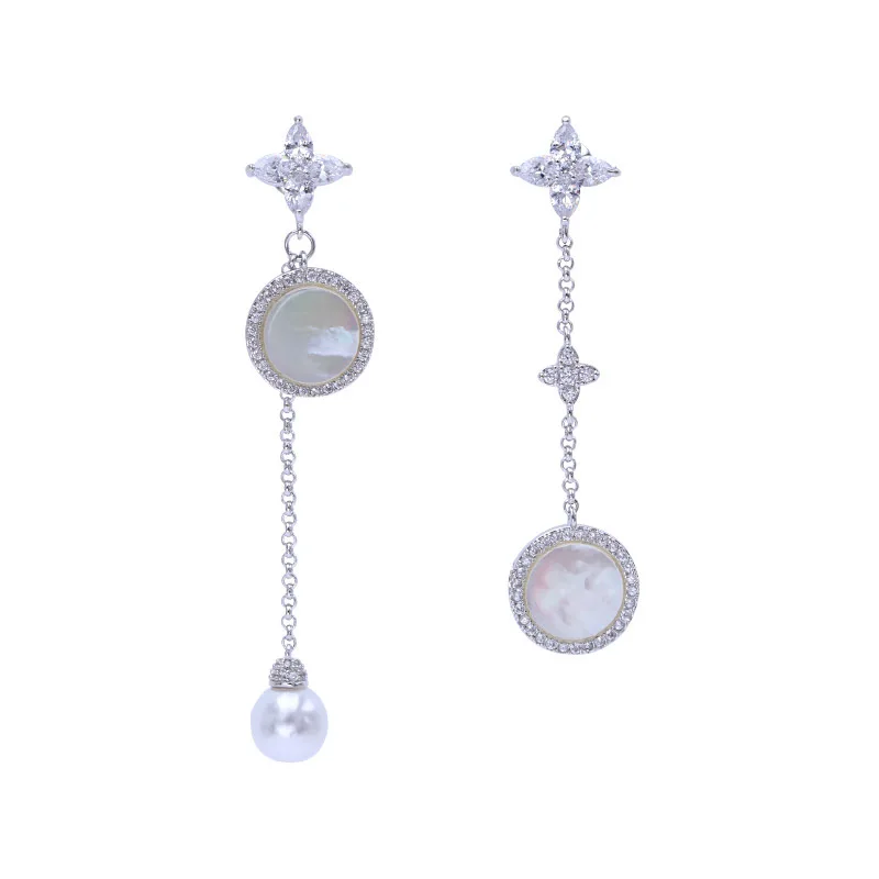 Серьги SWOUR женские новая мода S925 серебро иглы диоксид циркония четыре листа