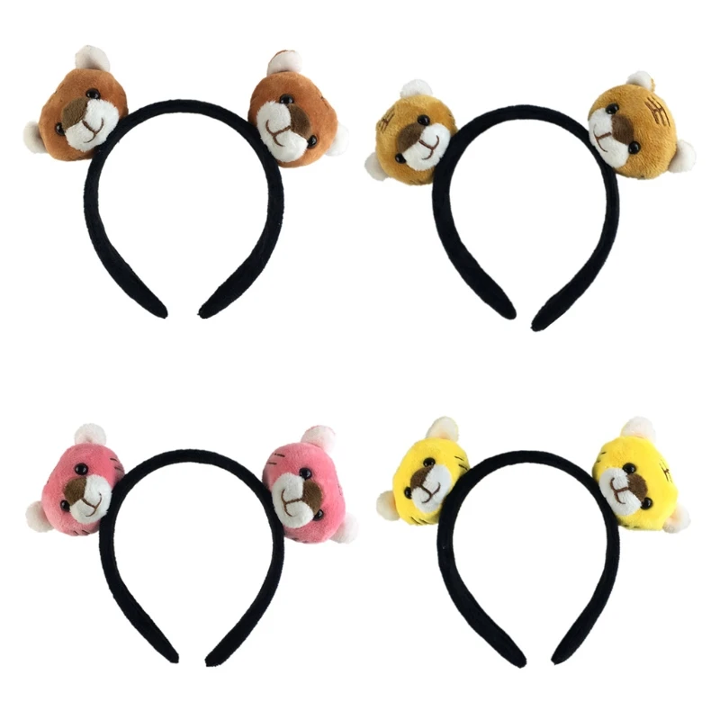 

3D Tiger Head Headband Cosplay Plush Furry Fur Halloween School Roleplay Cosplay for Women Girls Adult Decorations G5AE