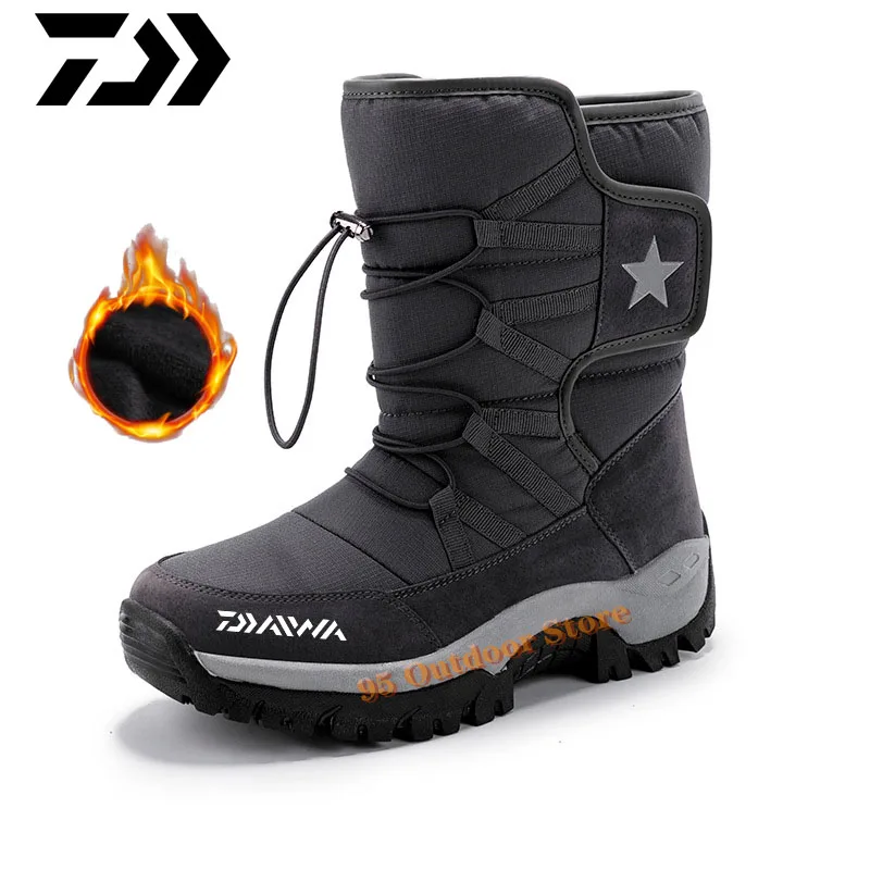 

Мужские ботинки Daiwa 2022 зимняя обувь теплые зимние сапоги до середины икры рыболовная обувь толстые плюшевые зимние сапоги для скалолазания ...