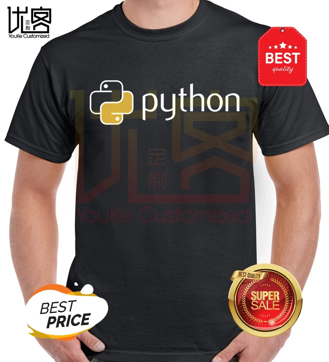 Футболка с логотипом питона мужские летние футболки из 100% хлопка для команды
