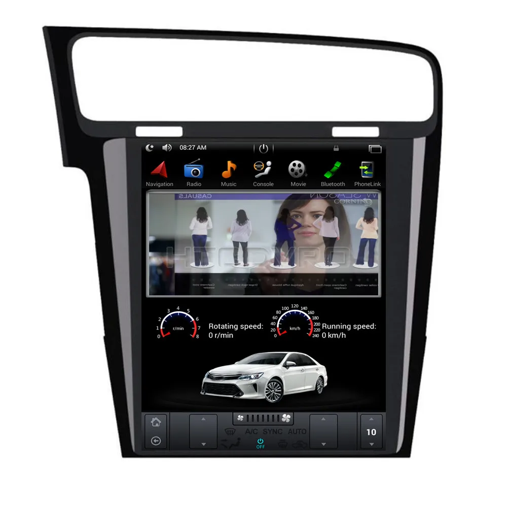 YMODVHT 10 4 дюйма Telsa стиль вертикальный экран четырехъядерный Android 7 1 2 Гб RAM