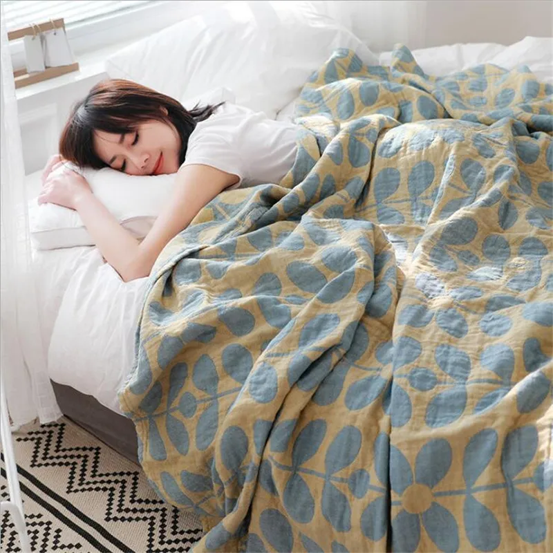 Хлопковое одеяло в клетку из муслина летнее постельное белье Марлевое покрывало