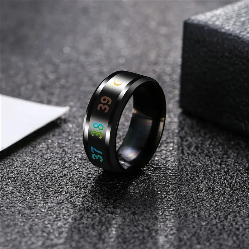 Кольцо с функцией измерения температуры из нержавеющей стали|Кольца для