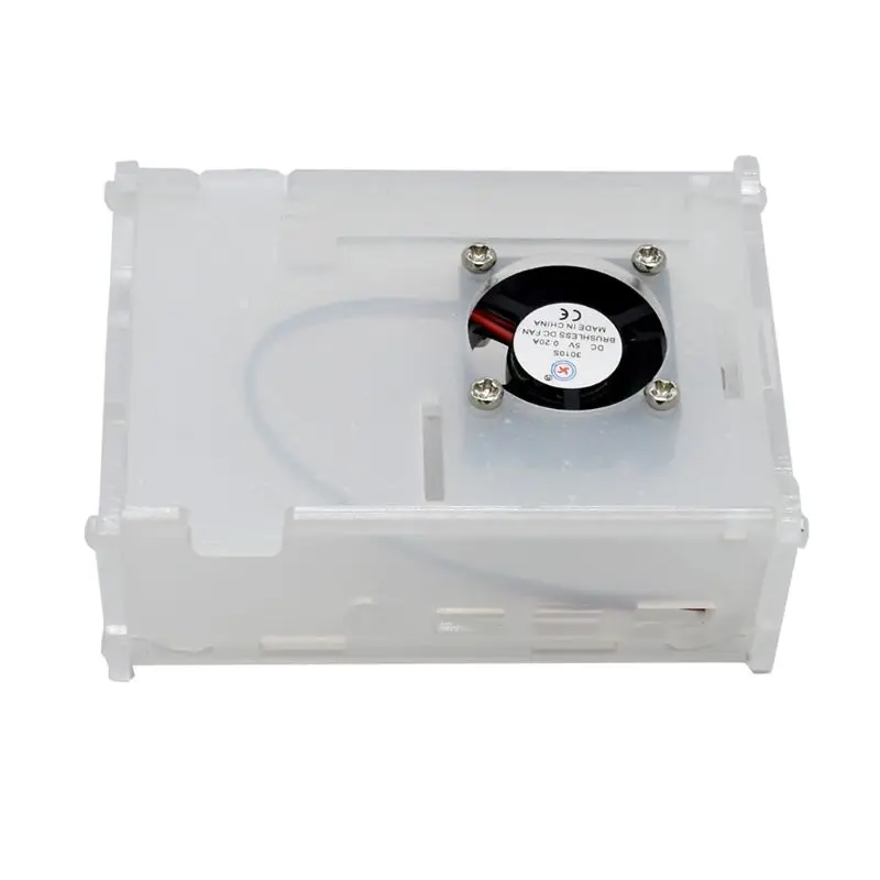 1 комплект прозрачный акриловый чехол с охлаждающим вентилятором для Raspberry Pi 4
