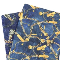 xugar printed cotton denim fabric sheet diy handmade craft 45145cm cloth fabrics bags shoes home textile sewing accessories