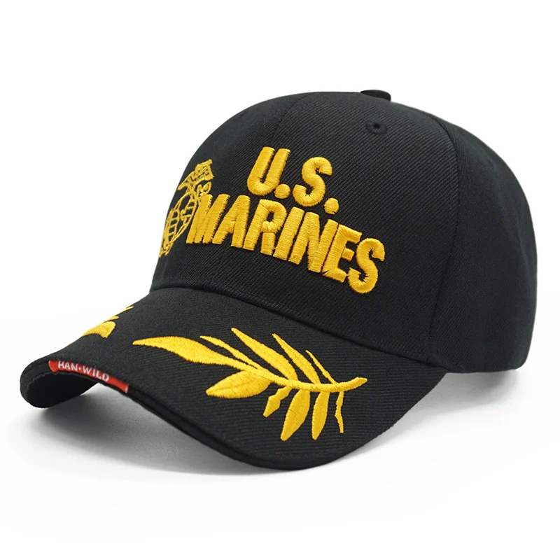 marines black Новая брендовая мужская тактическая бейсбольная кепка Eagle SWAT, армейская бейсболка, хлопковая кепка, Регулируемая Мужская Уличная Бейсболка Кепка Gorras - Цвет: marines black