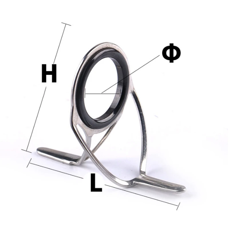 

Fishing Guide Ring 8 Pieces Stainless Steel Integrated Raft Pole Double Foot Guide Ring Ceramic Wire Loop