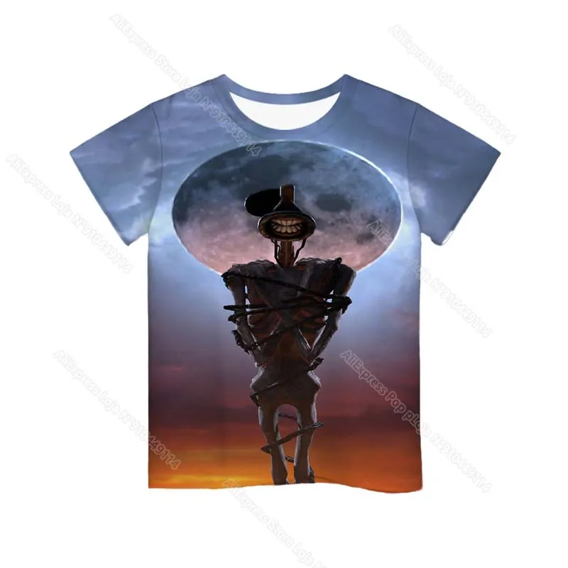 

2021 Summer Siren Head 3d Print T Shirt For Kids Teens Cartoon Anime T-shirt Boys Girls Children Short Sleeve Tee Tops
