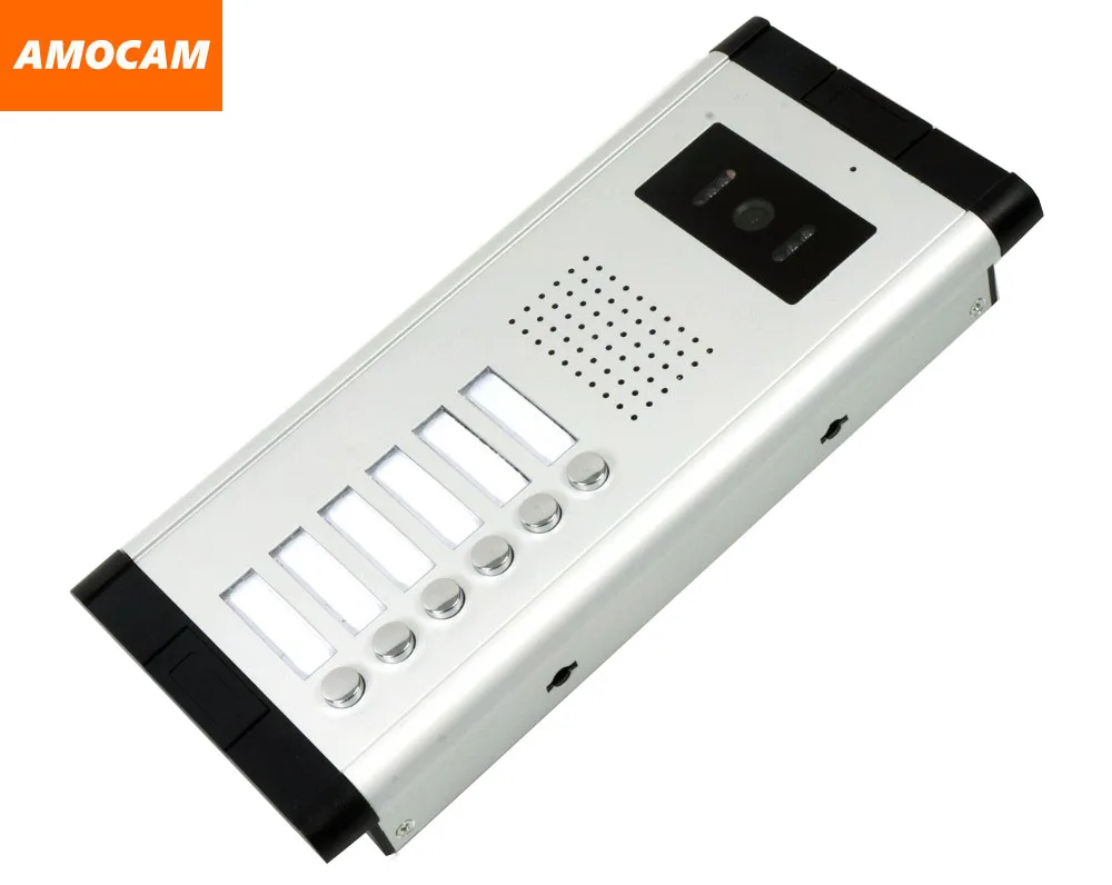 

6 Units Apartment Video Door Phone Camera IR Night Vision Camera for 6 Units Apartment support 4-core wire indoor monitor