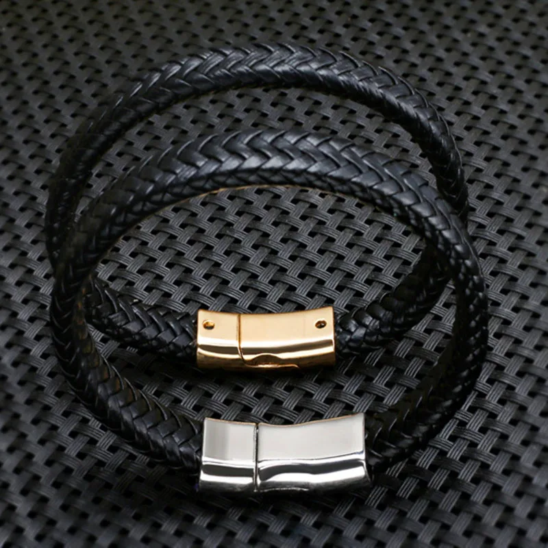 Модные простые мужские ювелирные изделия плетеный кожаный браслет из