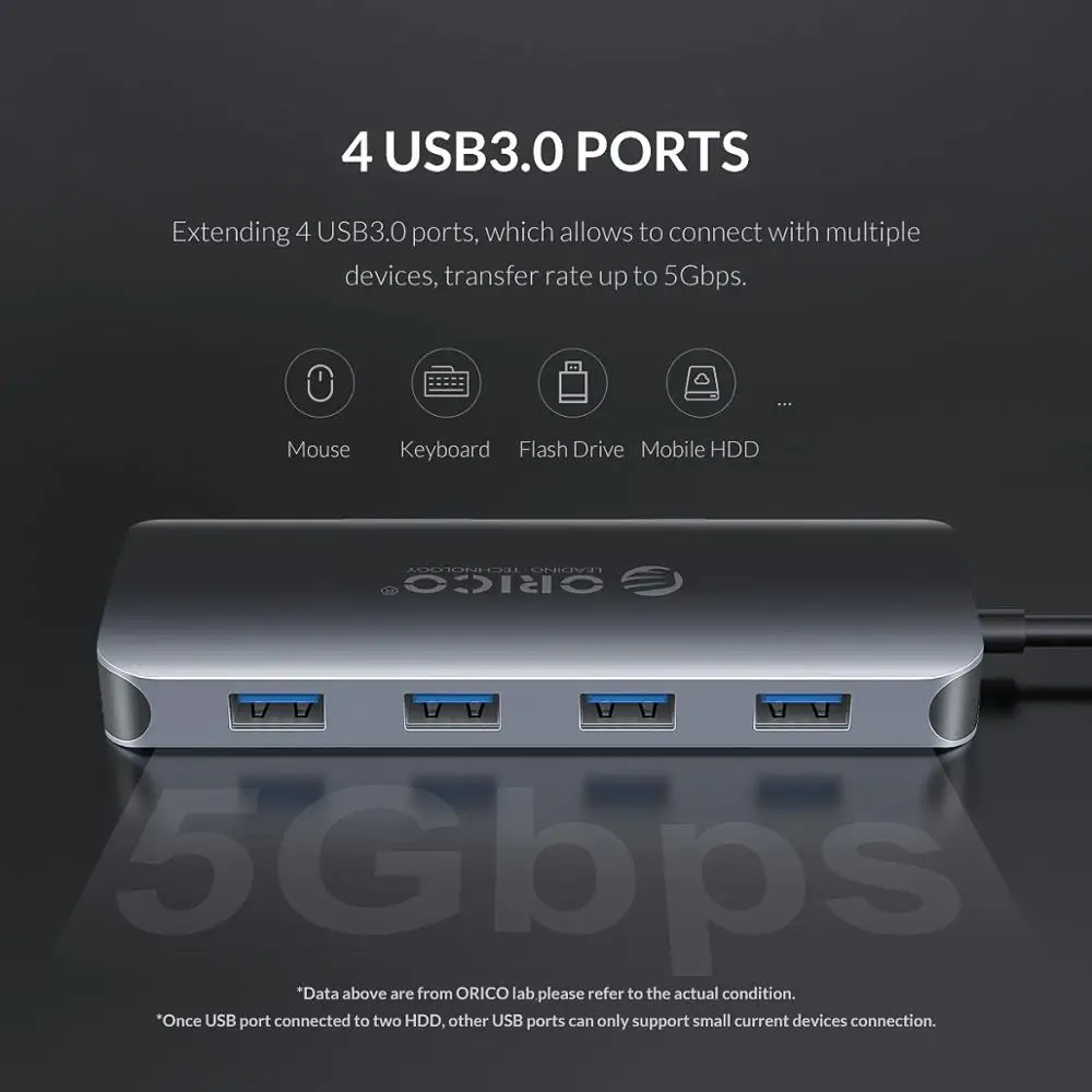 ORICO USB C HUB to USB3.0 HDMI-Compatible VGA 100W PD RJ45 Card Reader Audio Adapter Dock for MacBook Pro Accessories Splitter | Компьютеры