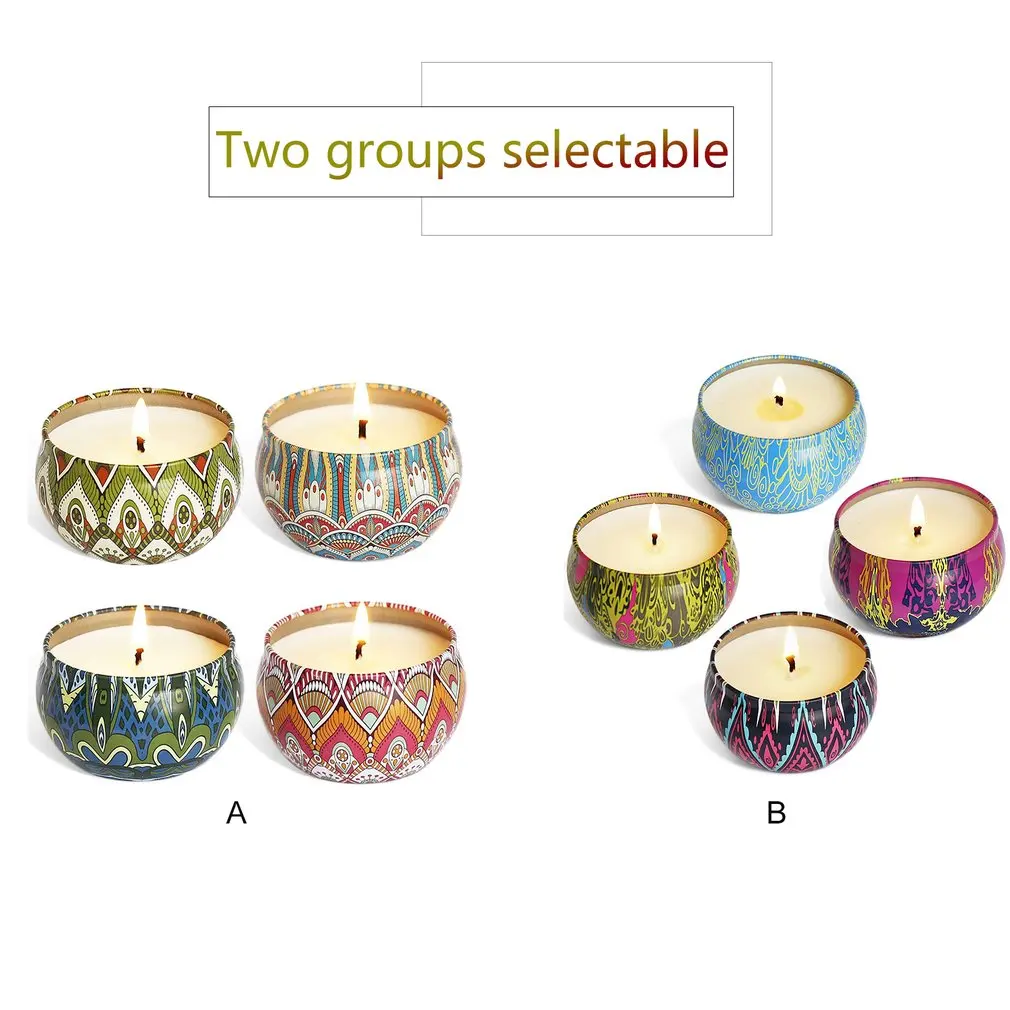 Переносные ароматические свечи 4 шт./компл. роза лаванда гардения Оловянная свеча