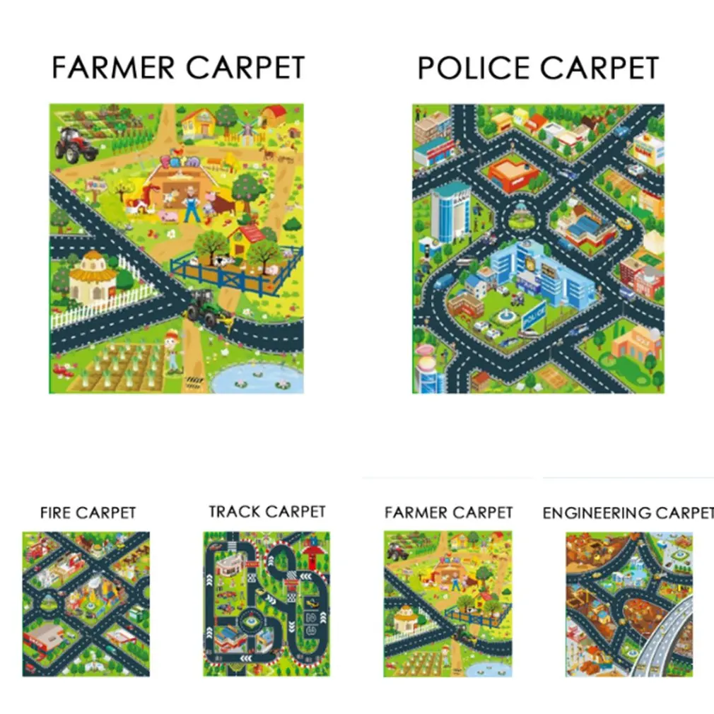 Коврик Детский плюшевый нескользящий коврик для ползания с узором полосы