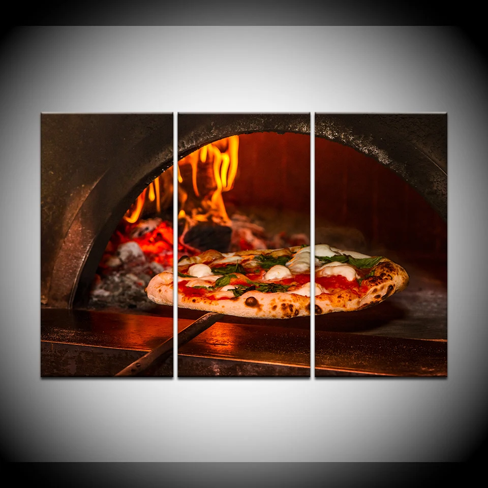 Картина на холсте вкусная еда Пицца 3 шт. настенная живопись модульные обои