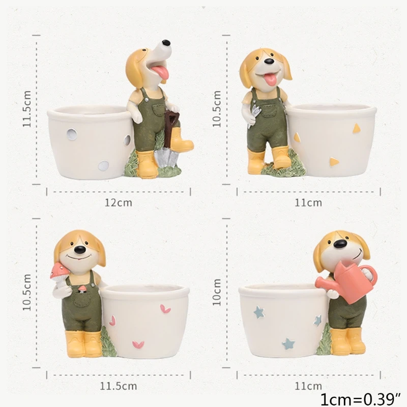 Цветочный горшок с мультипликационным щенком суккулентами ваза для собак
