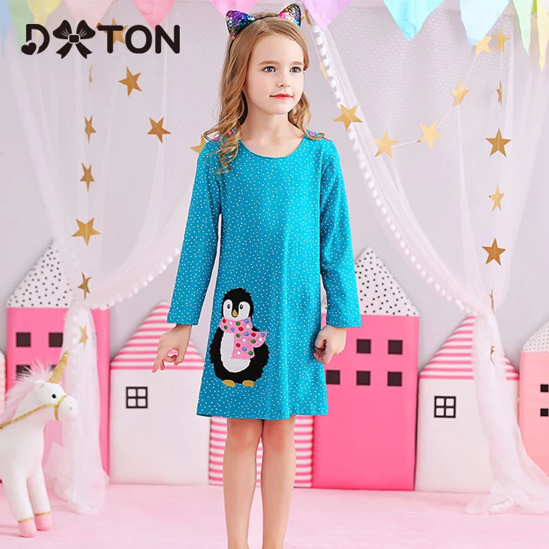

Dxton Christmas Dress Baby Girls Clothes Long Sleeve Girls Dress 2018 Toddler Clothing Kids Dresses For Girls 2-8 years JM7735