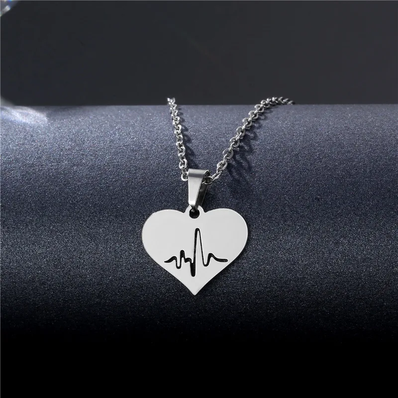 

Stethoscope Heartbeat Necklace Women Love Heart Stainless Steel Necklaces & Pendants Medical Nurse Doctor Lover Gifts