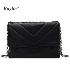 Buylor женская сумка через плечо, дизайнерские сумки через плечо с нитью и вышивкой, винтажная сумка-мессенджер на цепочке, трендовые сумки-тоуты в стиле ретро