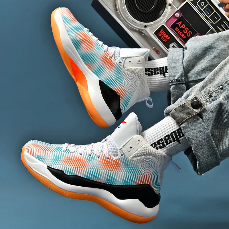 

Women's and Men's Street Running Basketball Shoes, Women's High-Top Elastic Sports Basketball Shoes, Couple Men's Sports Shoes
