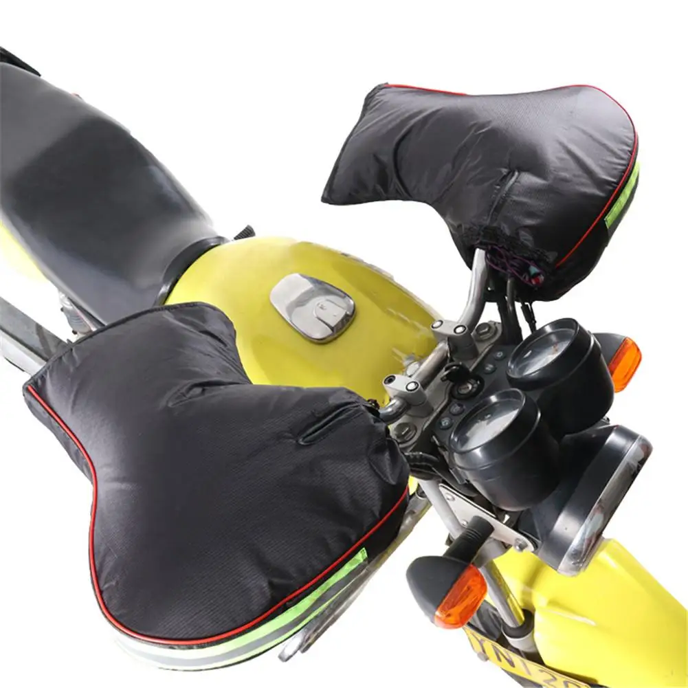 

Motorcycle Hand Handlebar Gloves with Reflective Strip Windproof Winter Thicken Warmer Motorbike/Scooter Handlebar Grip Muffs