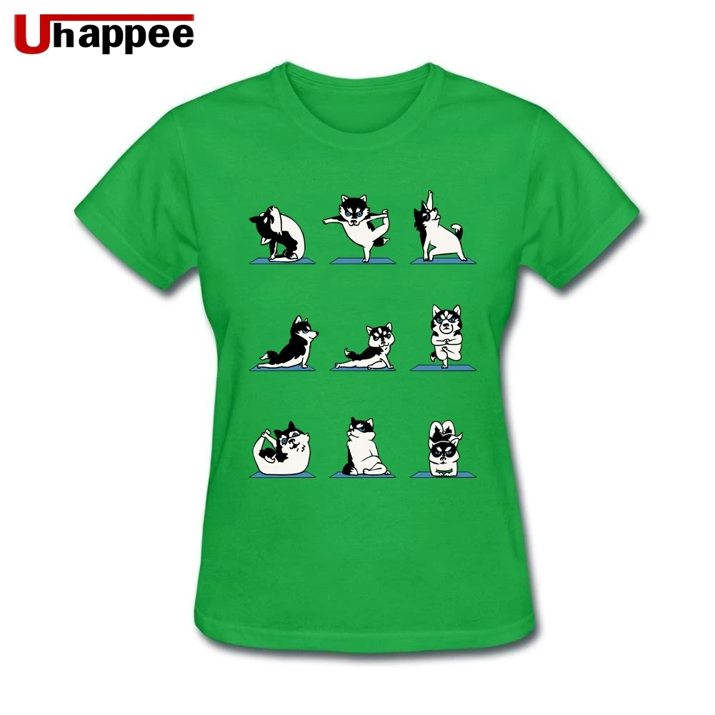 Забавная футболка с Хаски для влюбленных собак женская коротким рукавом 100%