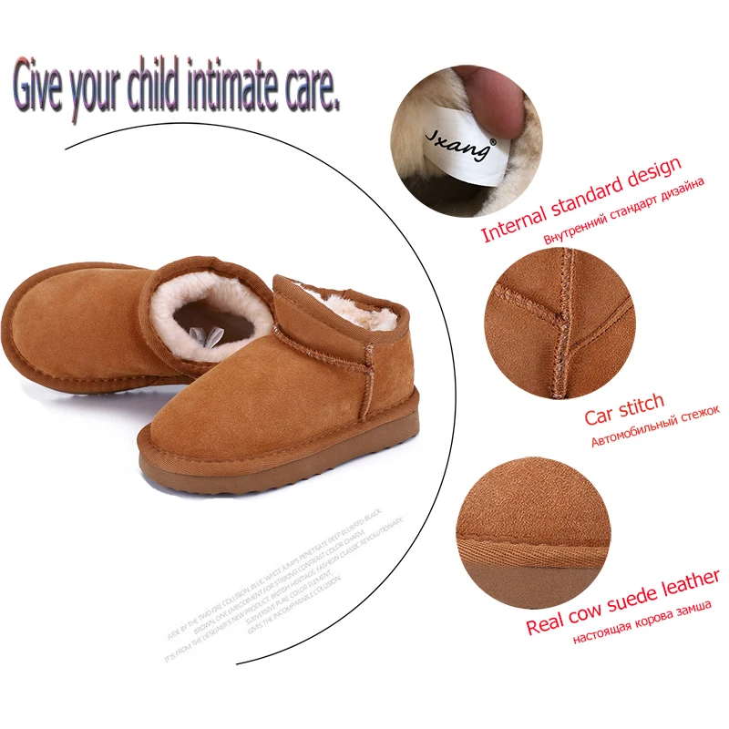 JXANG 2020 новые австралийские классические детские черные зимние ботинки теплые