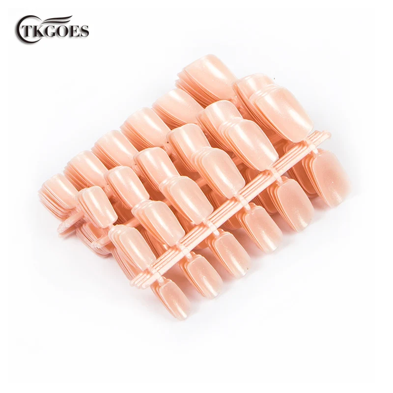 600 искусственные накладные ногти телесного цвета Suqare полное покрытие 10 размеров