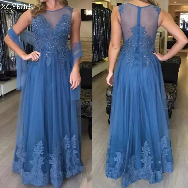 

Новое поступление Формальное вечернее платье 2021 Голубое Кружевное с аппликацией из бисера развертки пол вечернее платье Abendkleider Вечерние п...