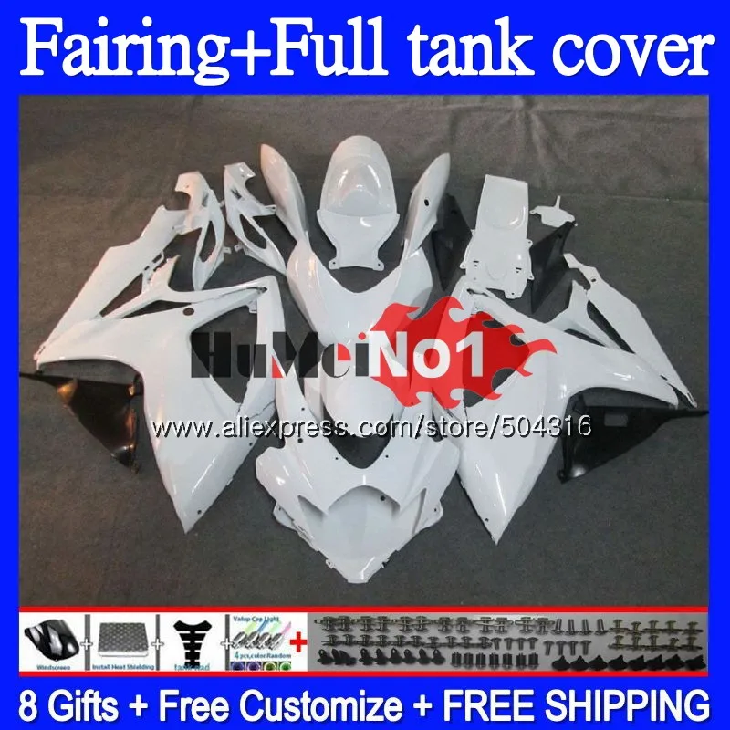 

+Tank For SUZUKI GSXR 600 750 CC 600CC 750CC GSX-R750 65MC.66 GSXR750 GSXR-600 K6 GSXR600 06 07 2006 2007 Fairings White Glossy
