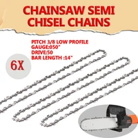 6pcs 14 inch chainsaw semi chisel chain drive link pitch 50 link 38lp 050 gauge for stihl ms170 ms171 ms180 ms181 electric saw