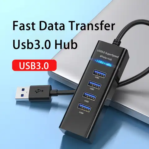 Usb3.0 Hub 4-портовый высокоскоростной USB-разветвитель для жестких дисков USB флеш-накопитель Мышь Клавиатура удлинитель адаптер для ноутбуков