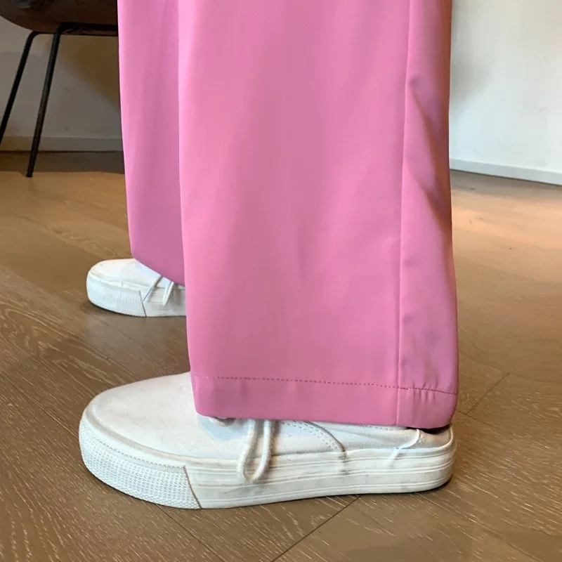 

Pants Women Loose High Waist Wide Leg Streetwear Female Vintage Korean Style Solid Leisure Autumn Single Button All-match Chic