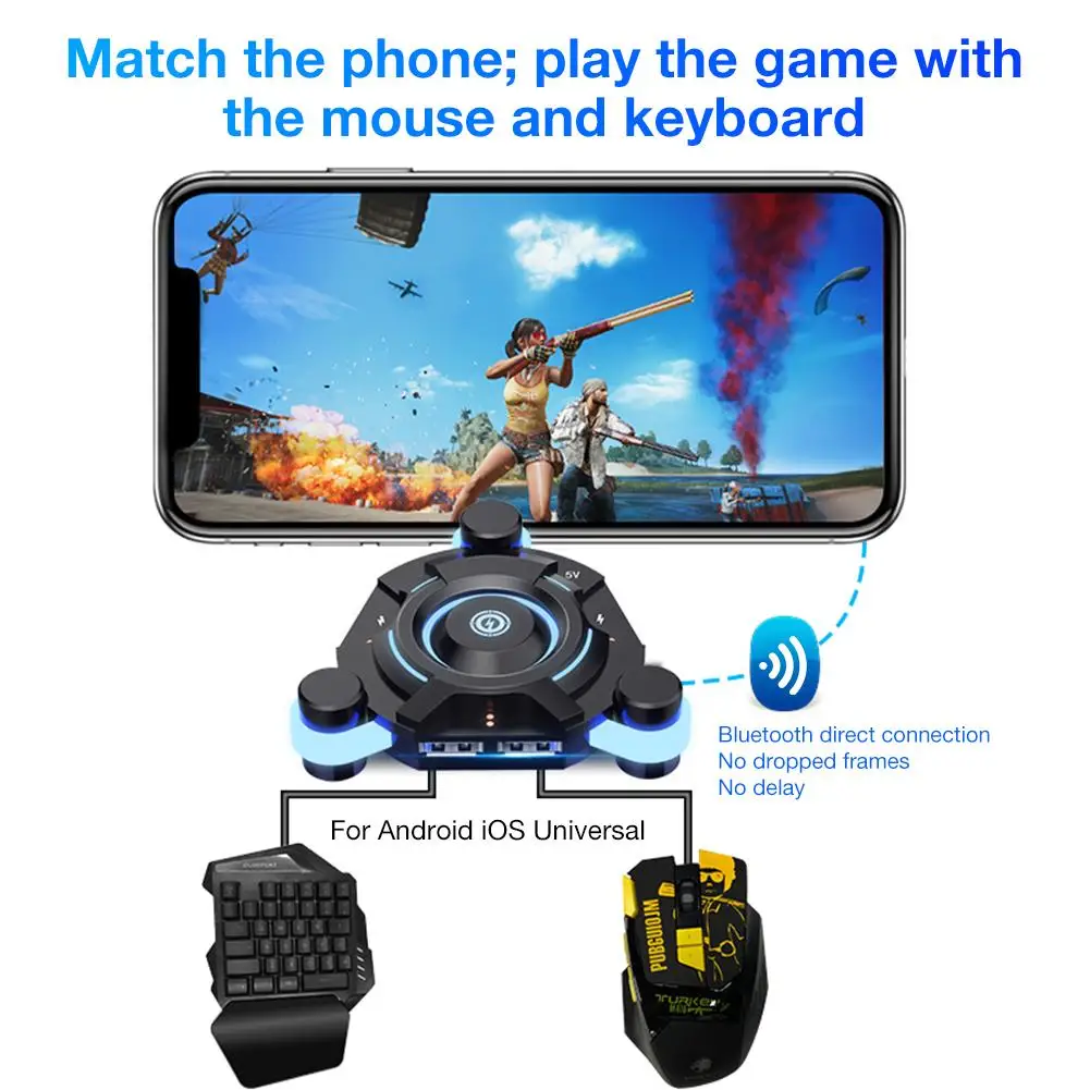 Проводная игровая клавиатура W8 переходник для мыши Bluetooth беспроводной конвертер