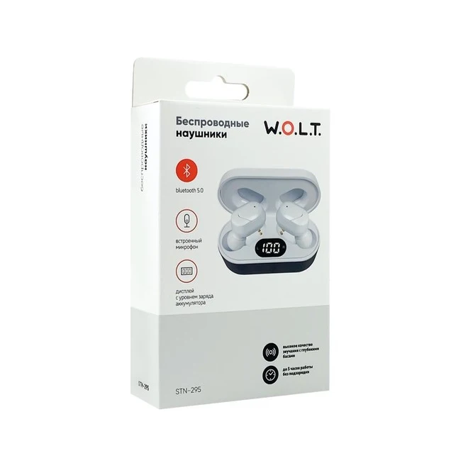 Беспроводная гарнитура Bluetooth TWS W.O.L.T. STN-295