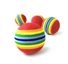 Игрушка для кошек и собак 1 шт., мяч для жевания, игрушка для домашних животных, мяч для котят, радужная эластичная резина, 3,5 см, забавная игрушка для домашних животных, жевательные игрушки, мяч, аксессуары