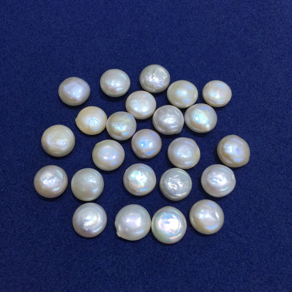 

Natural Freshwater Pearl Beads Button-shape No Hole Shape Loose Beads for Jewelry Making DIY Craft Beadwork Decoration Bracelet