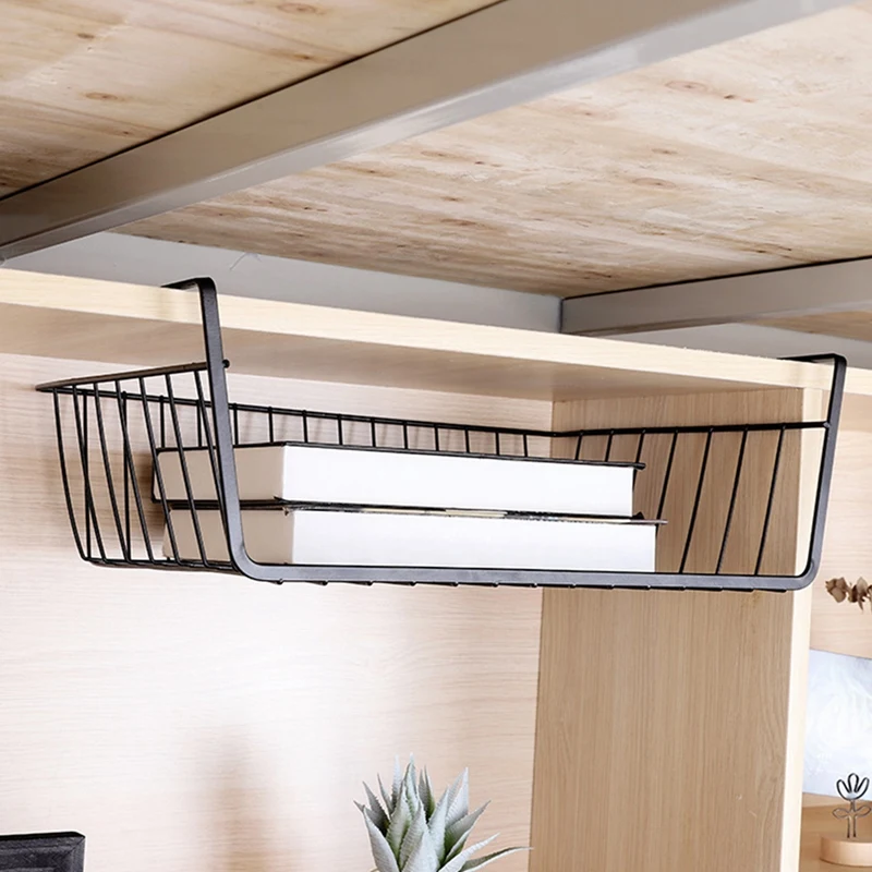 

Under Shelf Basket, Under Shelf Wire Basket Stable Under Cabinet Basket Wire Storage Basket for Kitchen Office